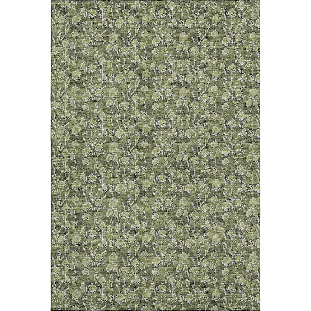 Premium Machine Washable Mayfield AMF692 Olive 9' x 12' Rug. Picture 1