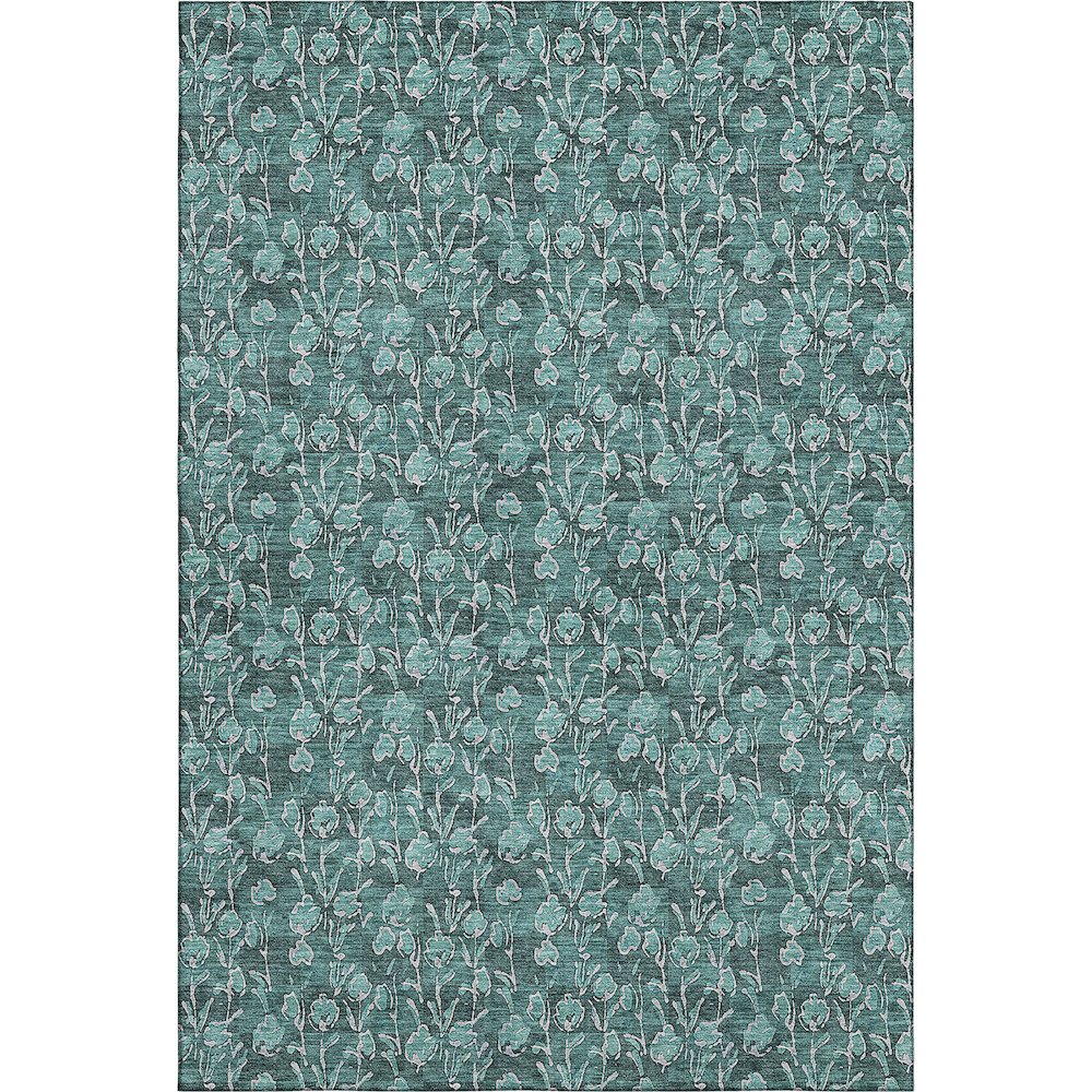 Premium Machine Washable Mayfield AMF692 Teal 9' x 12' Rug. Picture 1