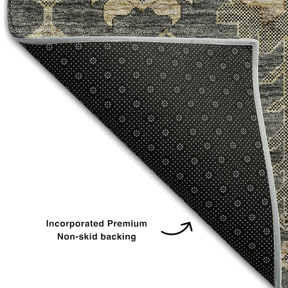 Premium Machine Washable Mayfield AMF697 Gray 5' x 7'6" Rug. Picture 2