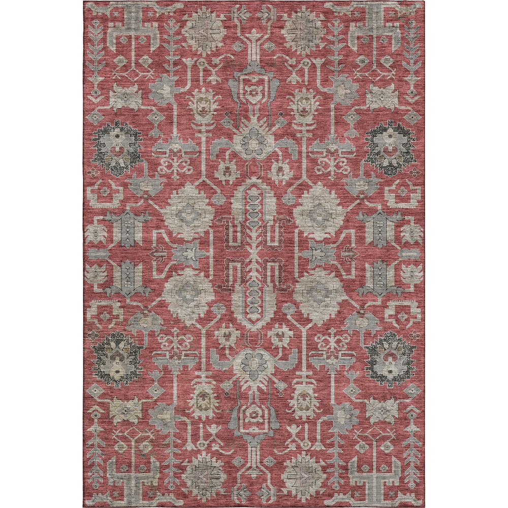 Premium Machine Washable Mayfield AMF697 Red 9' x 12' Rug. Picture 1