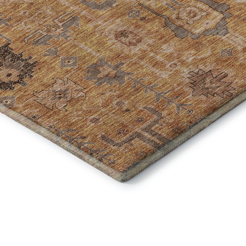 Premium Machine Washable Mayfield AMF697 Terracotta 5' x 7'6" Rug. Picture 3