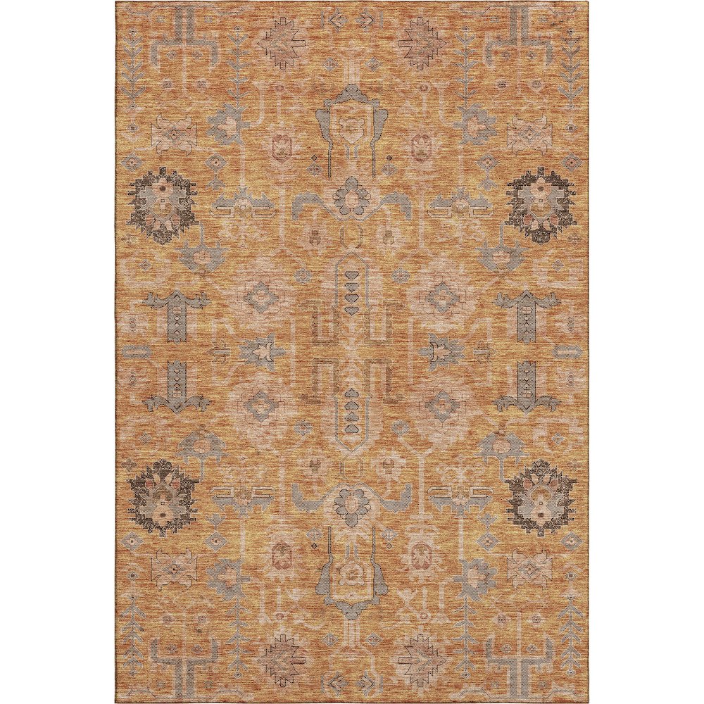 Premium Machine Washable Mayfield AMF697 Terracotta 9' x 12' Rug. Picture 1