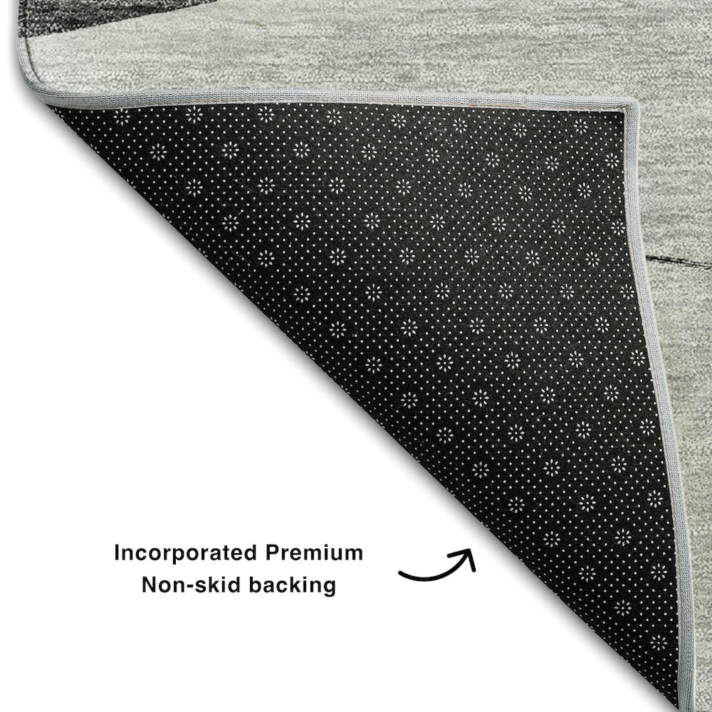 Premium Machine Washable Mayfield AMF700 Gray 5' x 7'6" Rug. Picture 2
