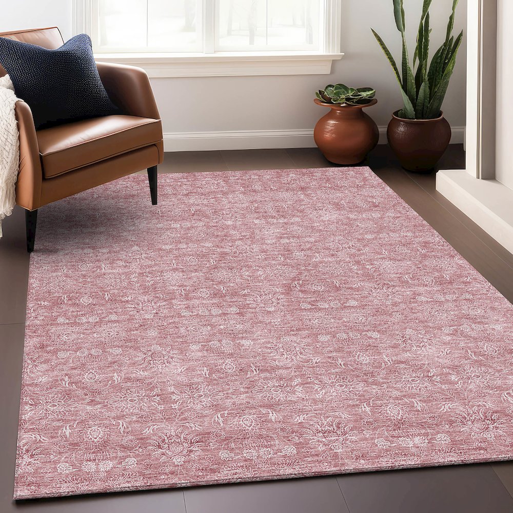 Premium Machine Washable Mayfield AMF703 Blush 9' x 12' Rug. Picture 6