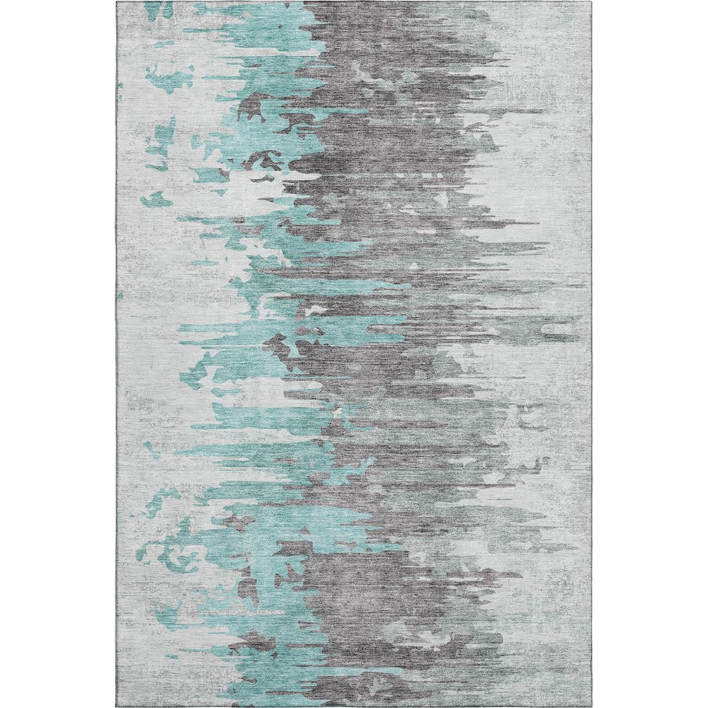 Premium Machine Washable Mayfield AMF704 Teal 9' x 12' Rug. Picture 1