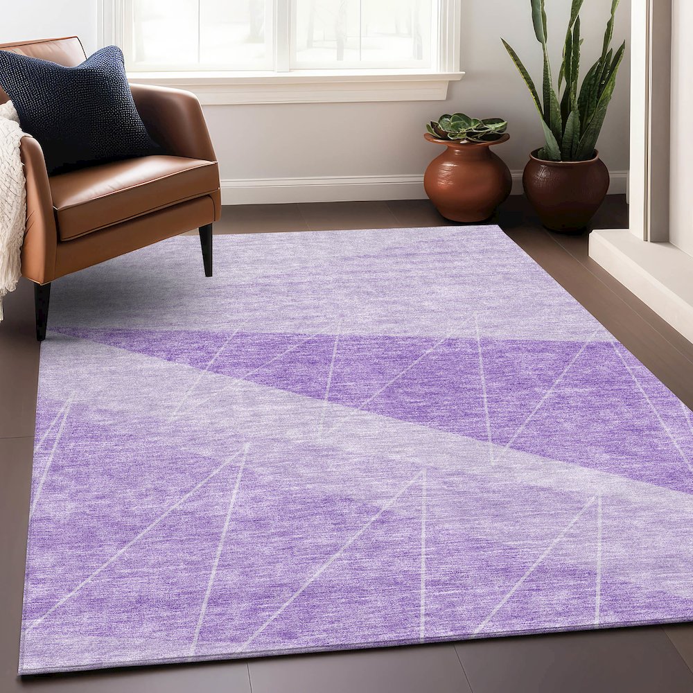 Premium Machine Washable Mayfield AMF706 Lavender 9' x 12' Rug. Picture 6