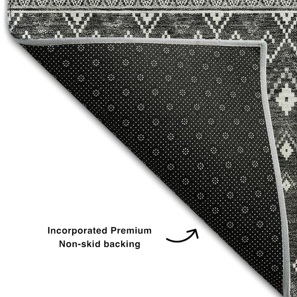 Premium Machine Washable Mayfield AMF708 Gray 5' x 7'6" Rug. Picture 2