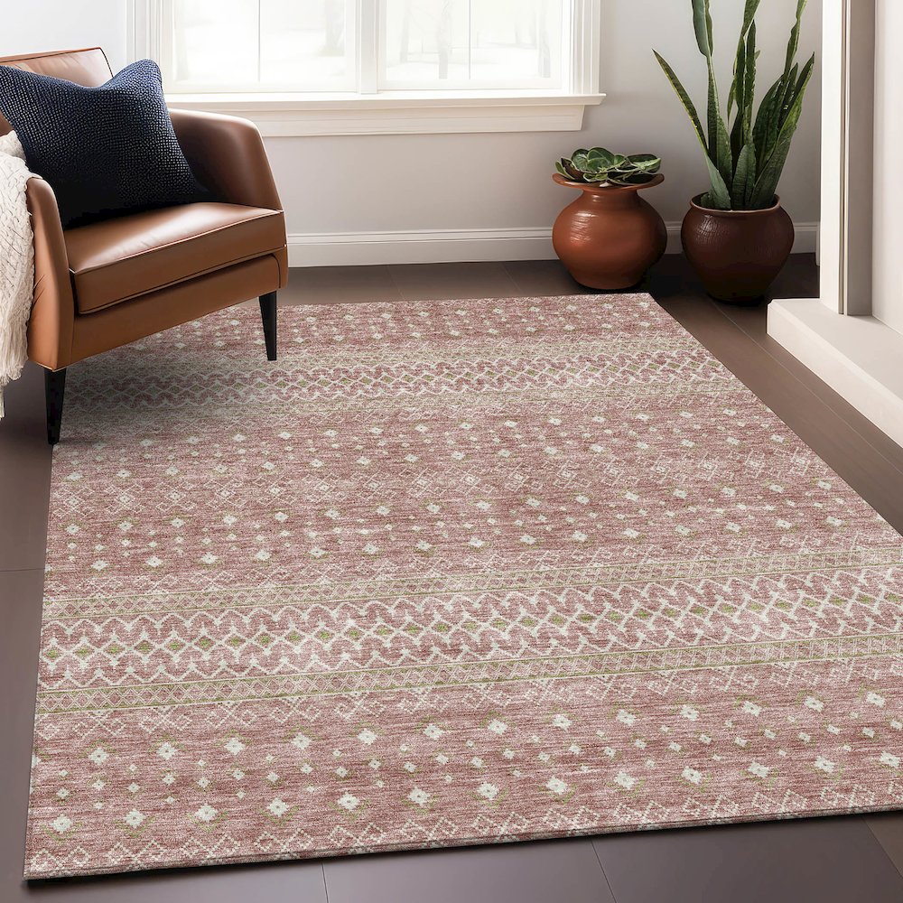 Premium Machine Washable Mayfield AMF709 Blush 9' x 12' Rug. Picture 6