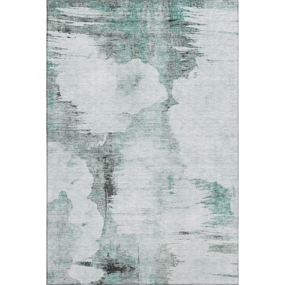 Premium Machine Washable Mayfield AMF710 Teal 9' x 12' Rug. Picture 1