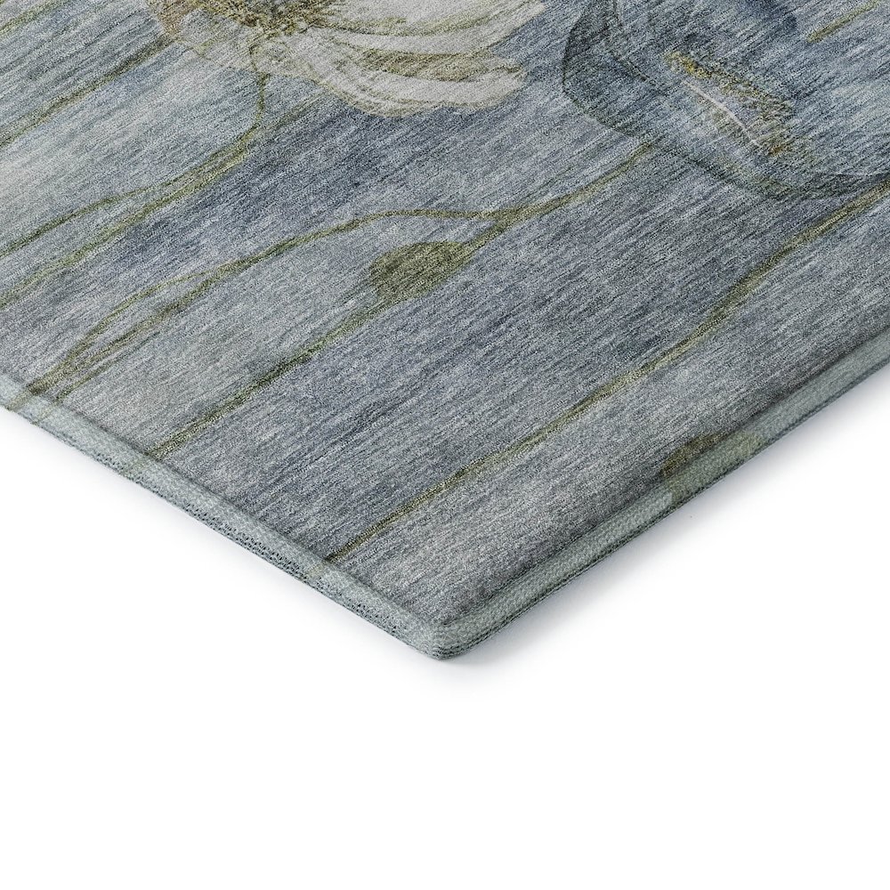 Premium Machine Washable Mayfield AMF712 Blue 5' x 7'6" Rug. Picture 3