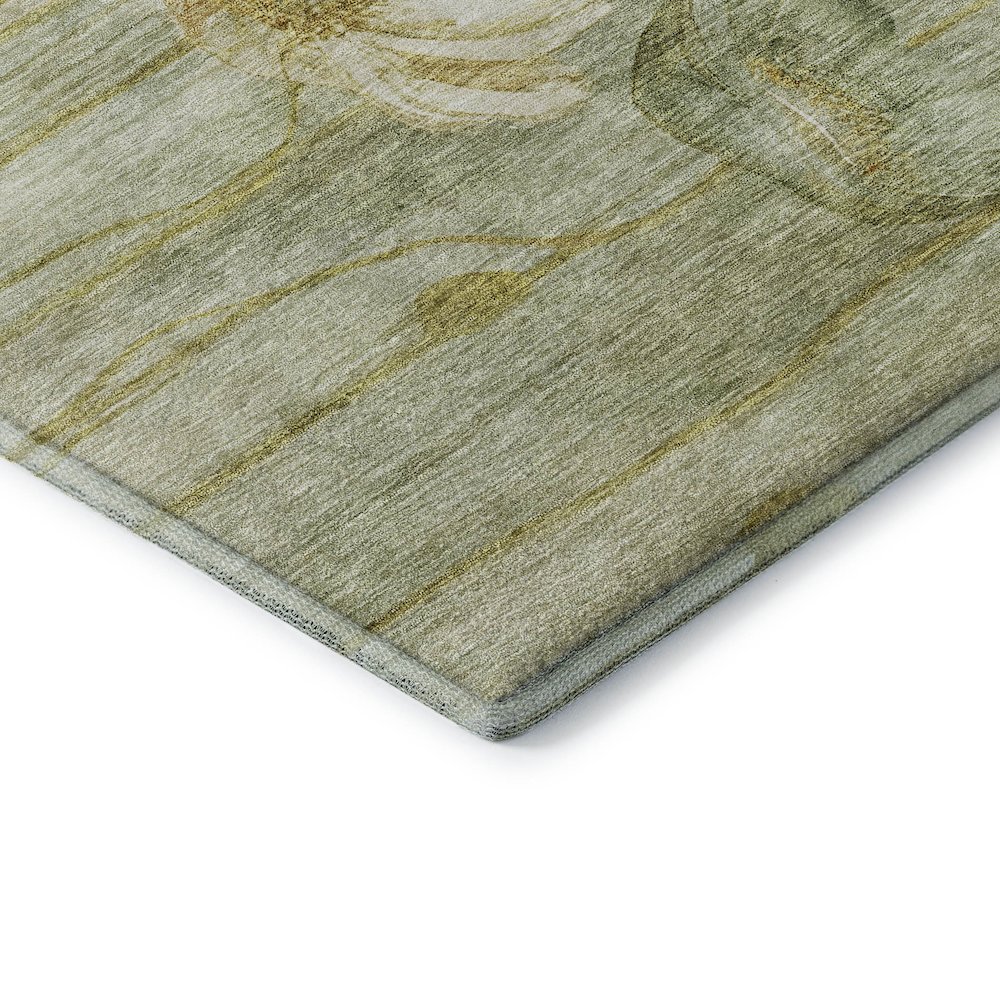 Premium Machine Washable Mayfield AMF712 Sage 5' x 7'6" Rug. Picture 3