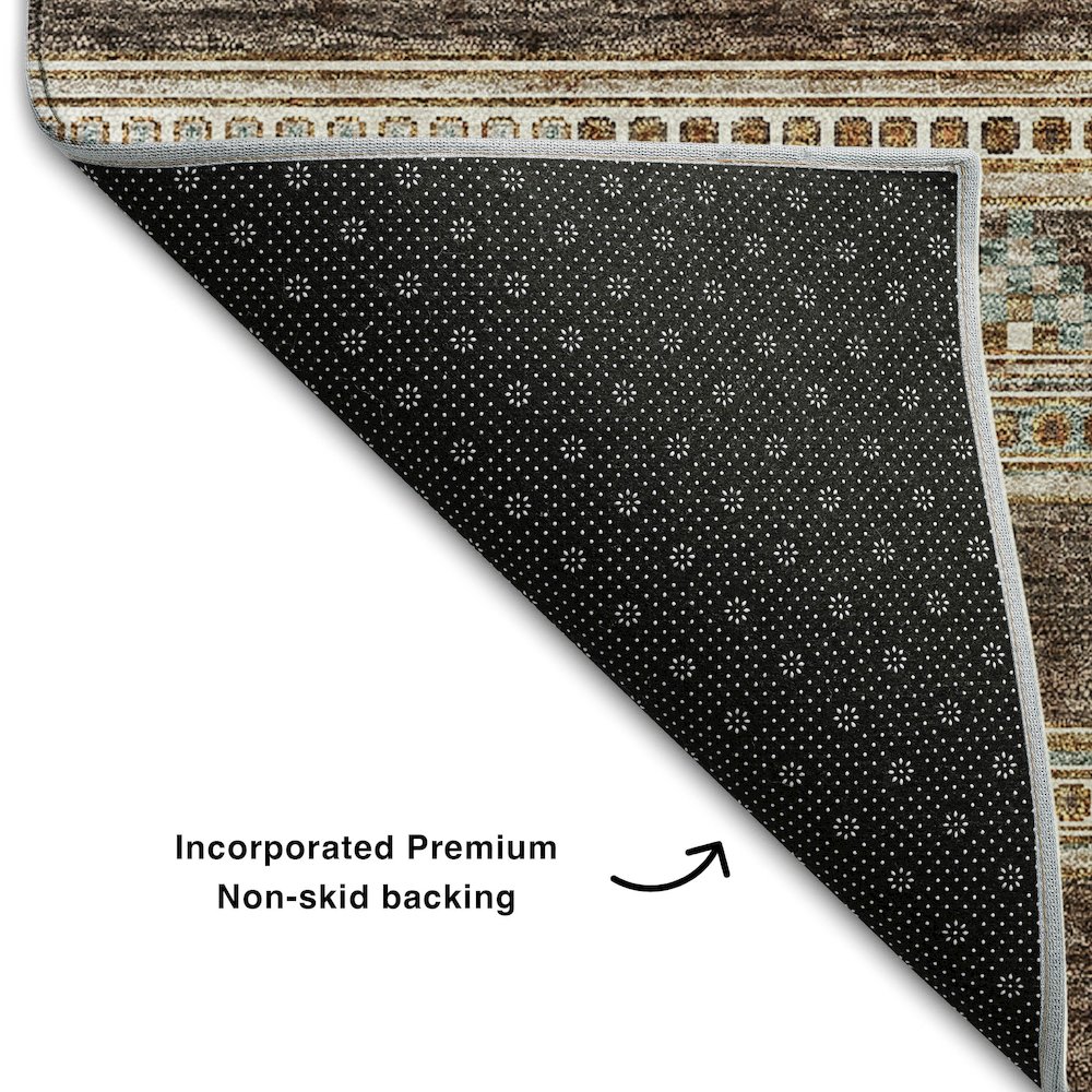Premium Machine Washable Mayfield AMF714 Chocolate 5' x 7'6" Rug. Picture 2