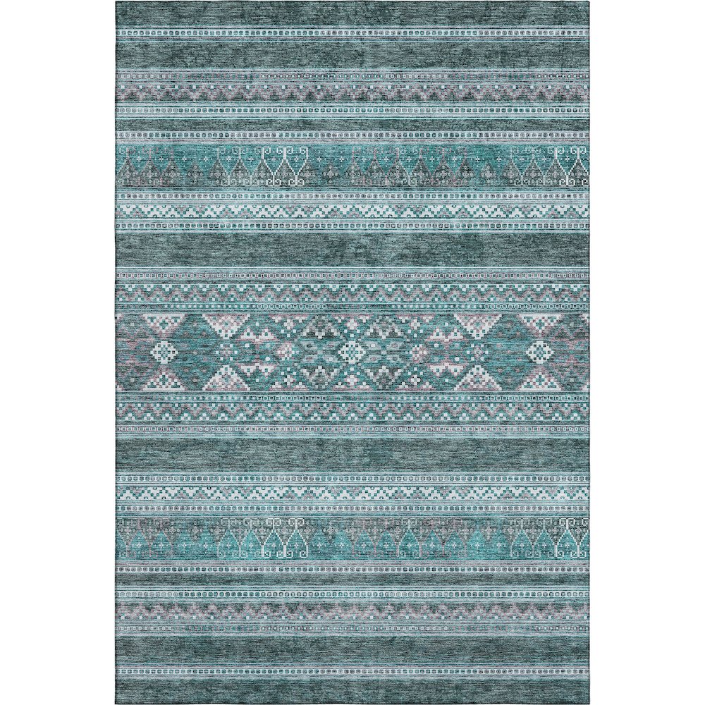 Premium Machine Washable Mayfield AMF714 Teal 9' x 12' Rug. Picture 1