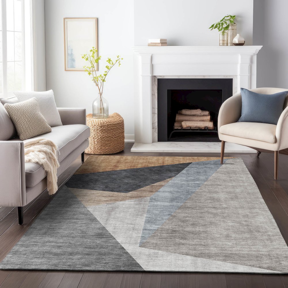Premium Machine Washable Mayfield AMF715 Taupe 9' x 12' Rug. Picture 5