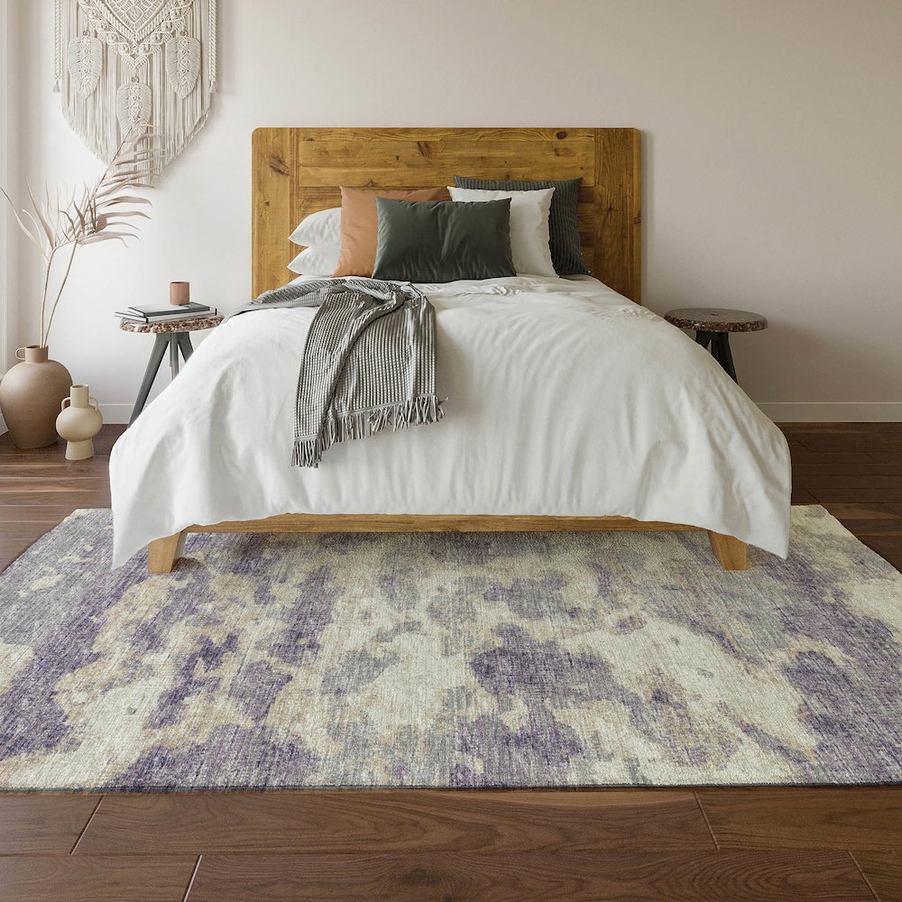 Premium Machine Washable Mayfield  Purple 9' x 12' Rug. Picture 6