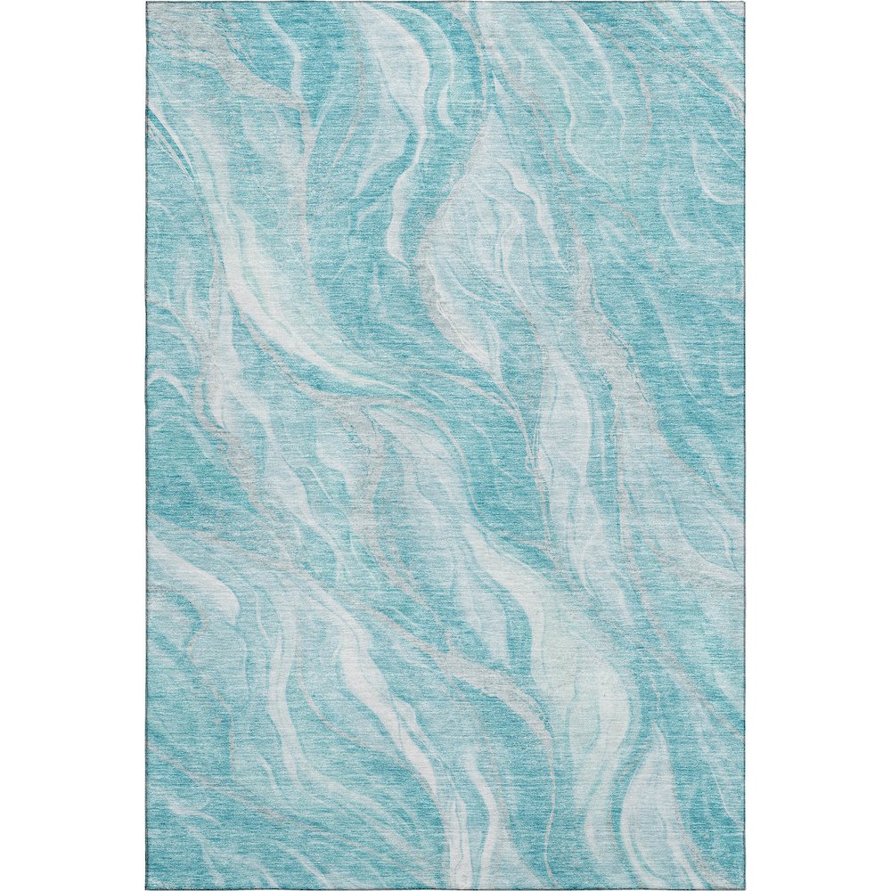 Premium Machine Washable Mayfield AMF720 Teal 9' x 12' Rug. Picture 1