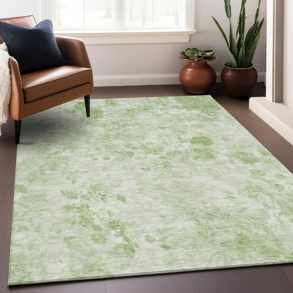 Premium Machine Washable Mayfield AMF724 Aloe 9' x 12' Rug. Picture 6