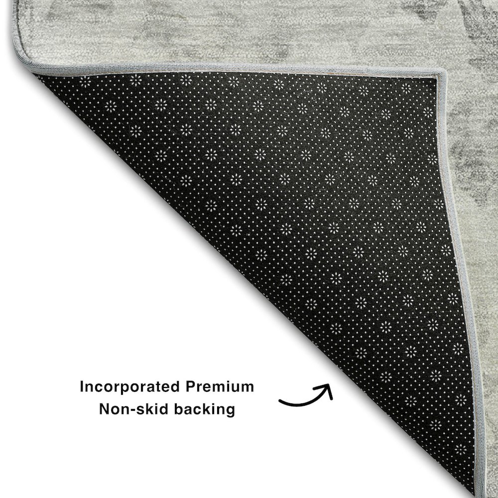 Premium Machine Washable Mayfield AMF724 Gray 5' x 7'6" Rug. Picture 2