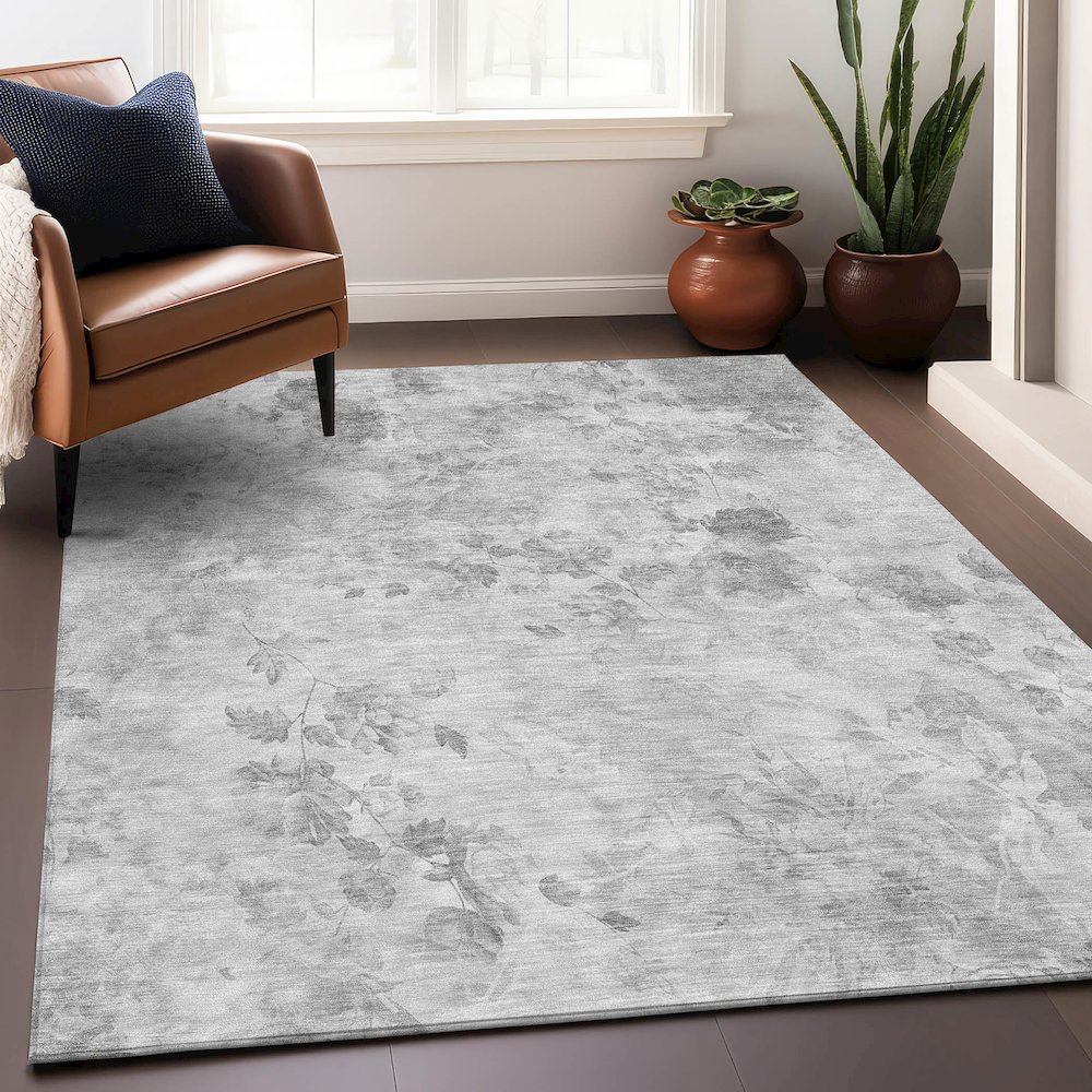 Premium Machine Washable Mayfield AMF724 Gray 9' x 12' Rug. Picture 6