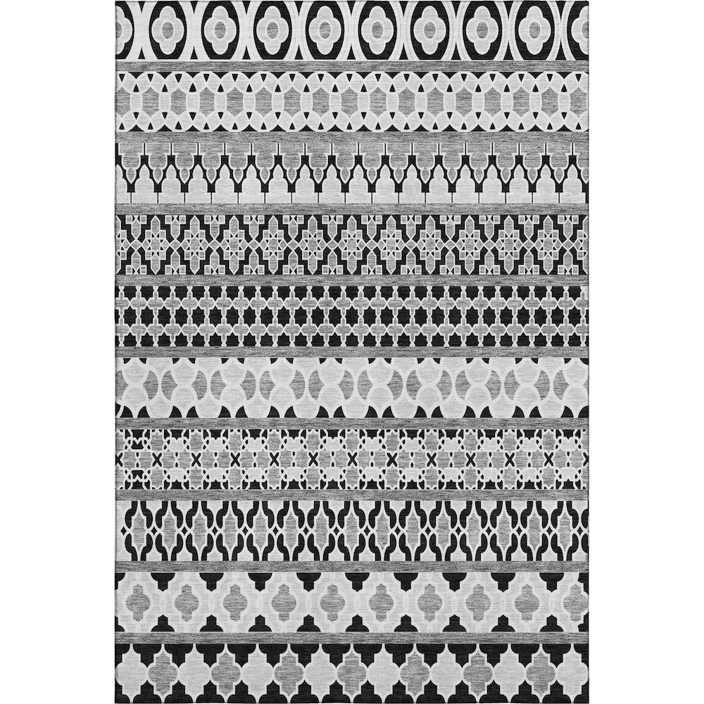 Premium Machine Washable Mayfield AMF726 Black 9' x 12' Rug. Picture 1