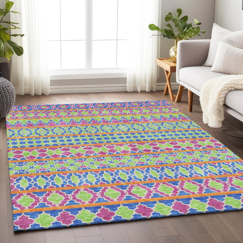 Premium Machine Washable Mayfield AMF726 Blush 9' x 12' Rug. Picture 5