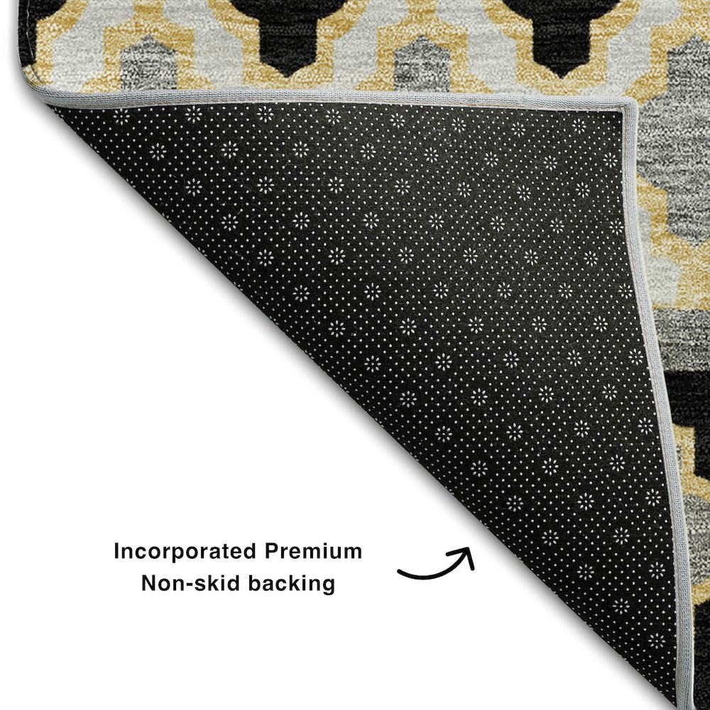 Premium Machine Washable Mayfield AMF726 Charcoal 5' x 7'6" Rug. Picture 2