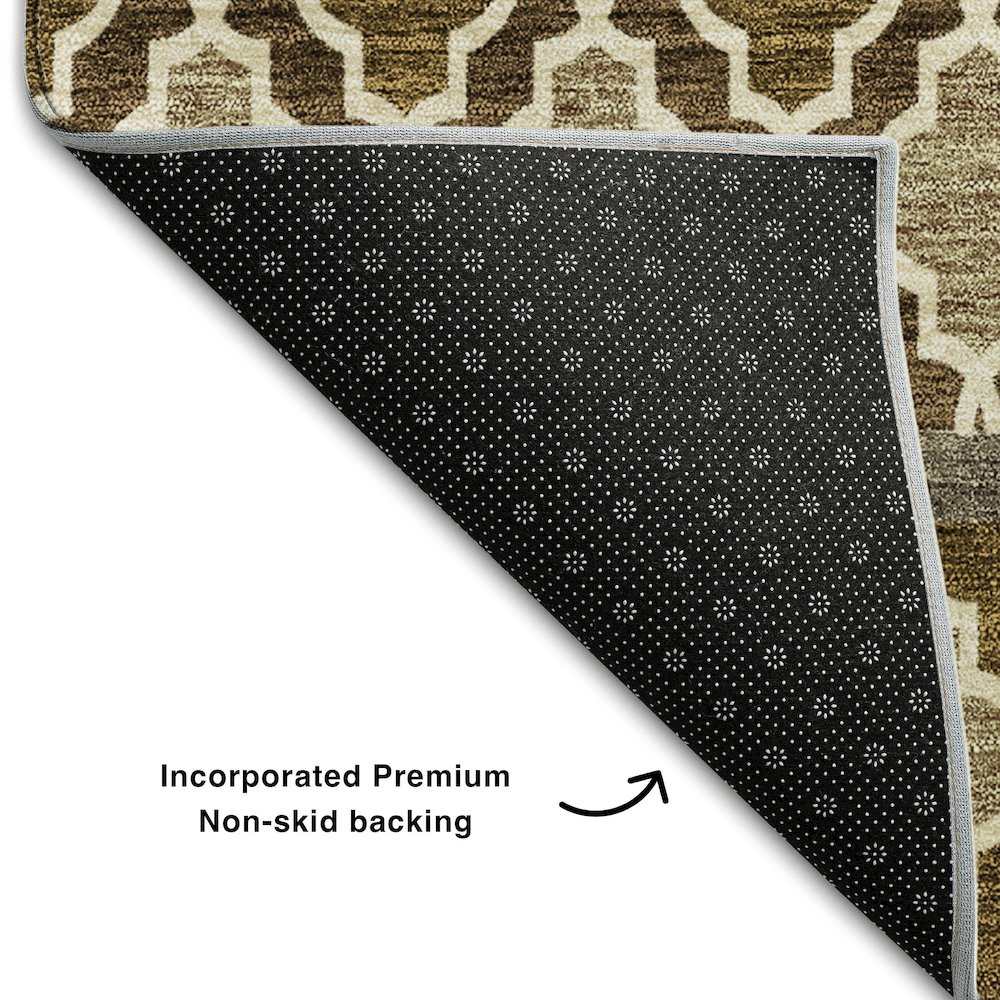Premium Machine Washable Mayfield AMF726 Mocha 5' x 7'6" Rug. Picture 2