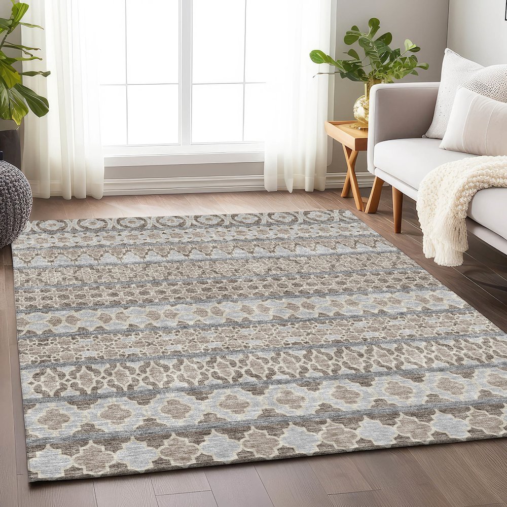 Premium Machine Washable Mayfield AMF726 Taupe 9' x 12' Rug. Picture 5