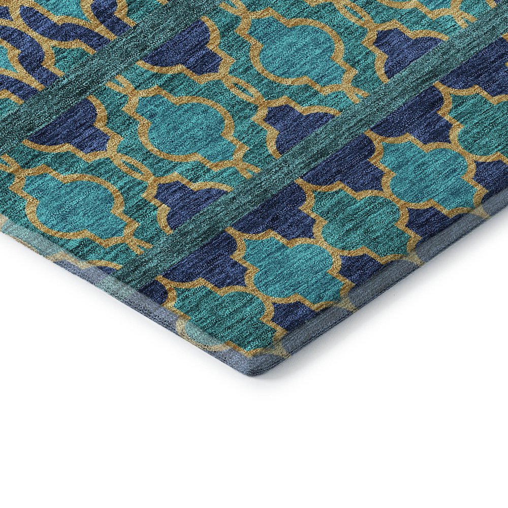 Premium Machine Washable Mayfield AMF726 Teal 5' x 7'6" Rug. Picture 3