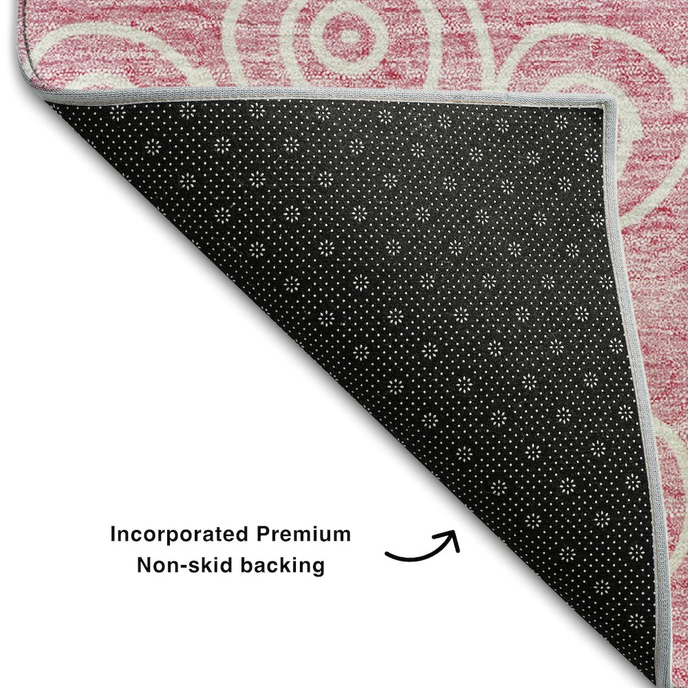 Premium Machine Washable Mayfield AMF728 Pink 5' x 7'6" Rug. Picture 2