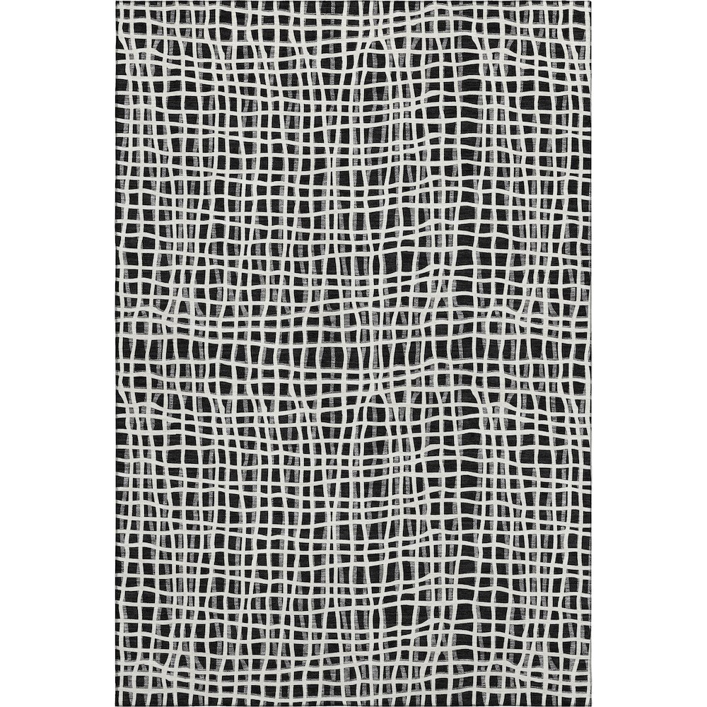 Premium Machine Washable Mayfield AMF729 Black 9' x 12' Rug. Picture 1