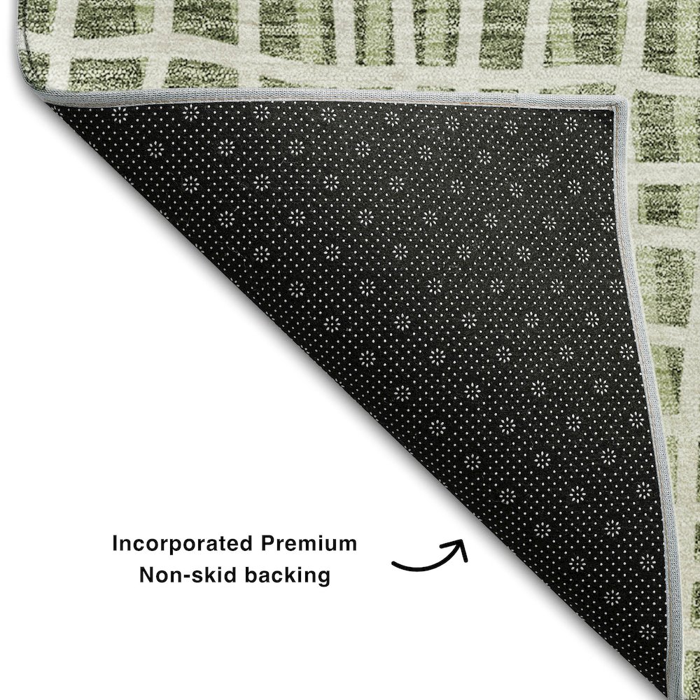 Premium Machine Washable Mayfield AMF729 Green 5' x 7'6" Rug. Picture 2