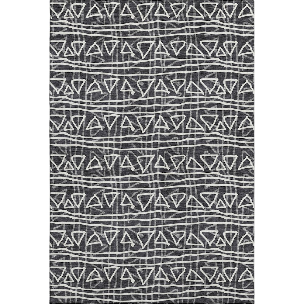 Premium Machine Washable Mayfield AMF730 Black 9' x 12' Rug. Picture 1