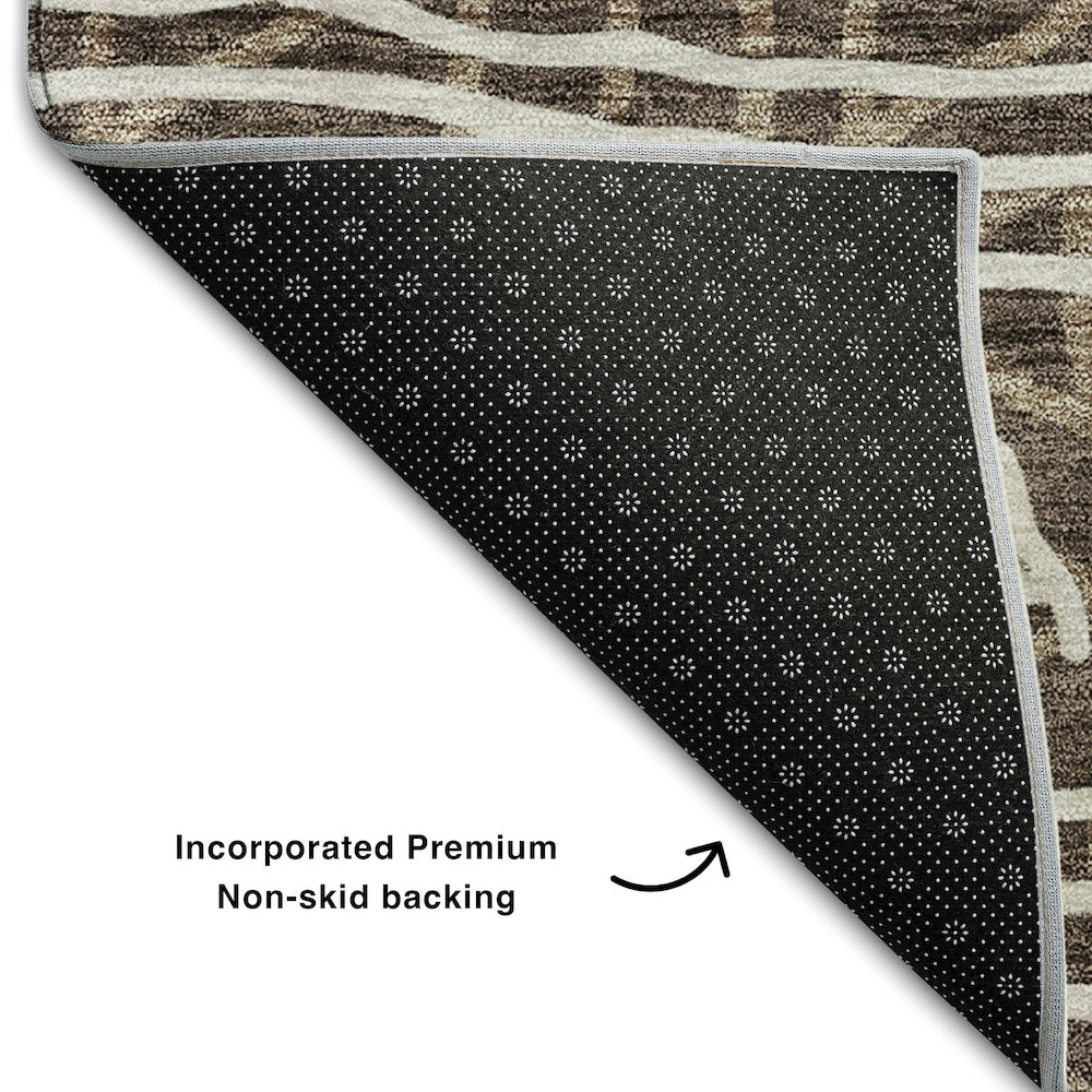 Premium Machine Washable Mayfield AMF730 Chocolate 5' x 7'6" Rug. Picture 2