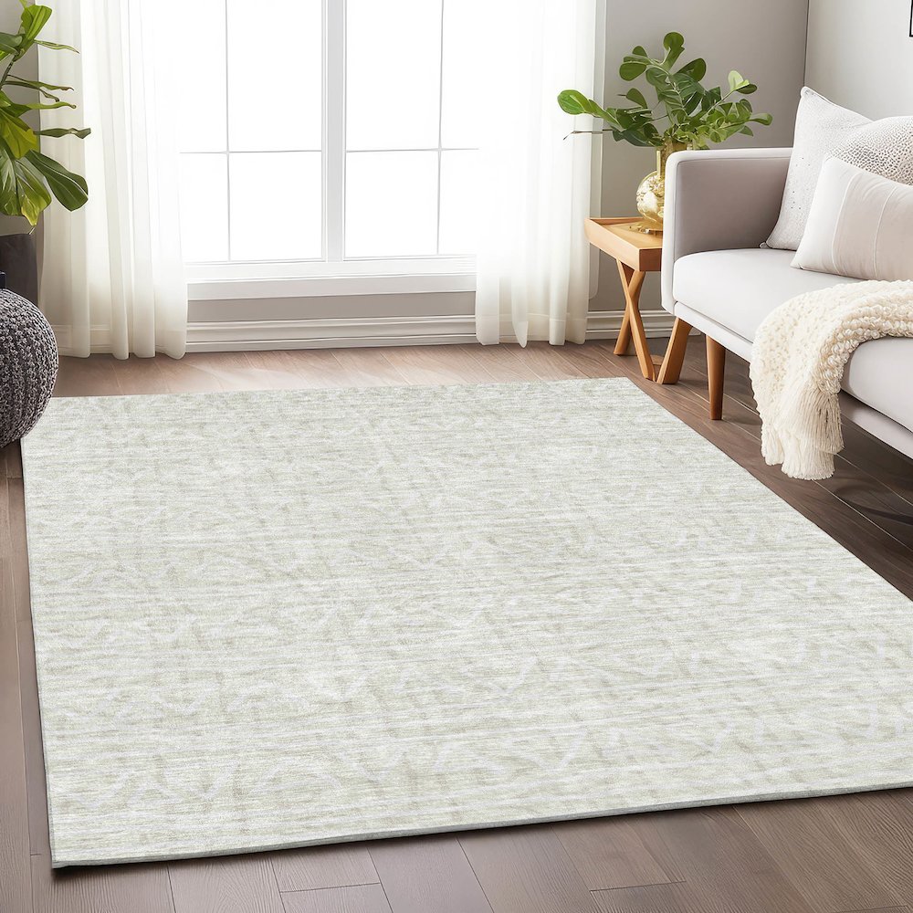 Premium Machine Washable Mayfield AMF730 Ivory 9' x 12' Rug. Picture 5