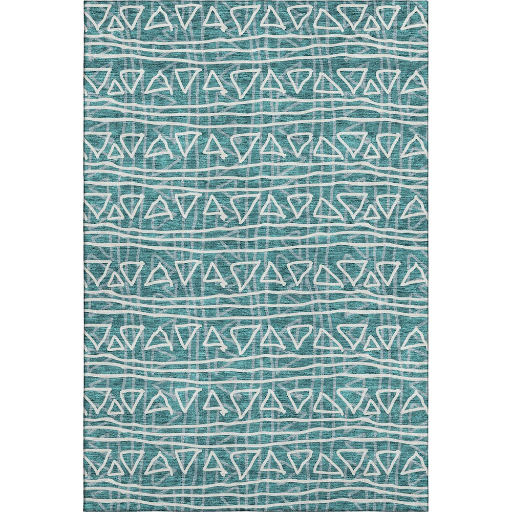 Premium Machine Washable Mayfield AMF730 Teal 9' x 12' Rug. Picture 1