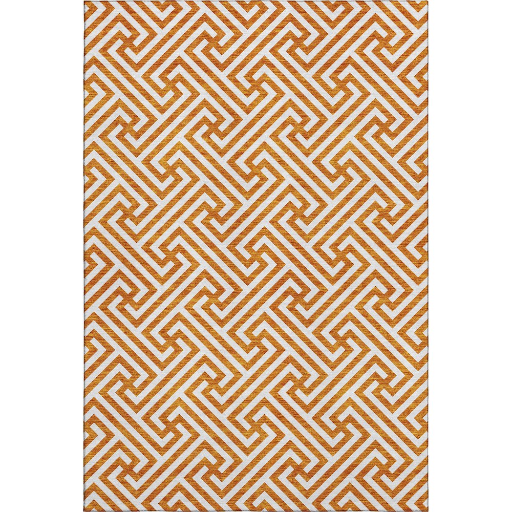 Premium Machine Washable Mayfield AMF731 Orange 9' x 12' Rug. Picture 1