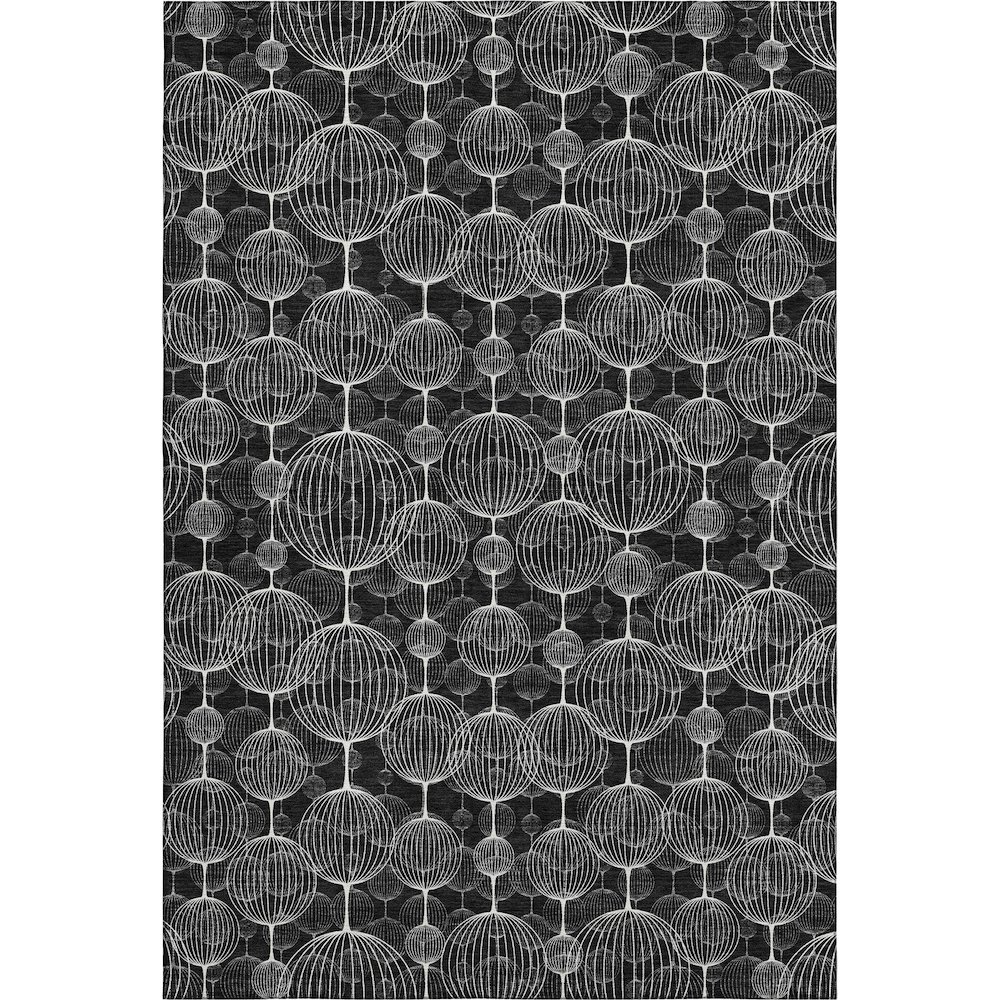 Premium Machine Washable Mayfield AMF732 Black 9' x 12' Rug. Picture 1
