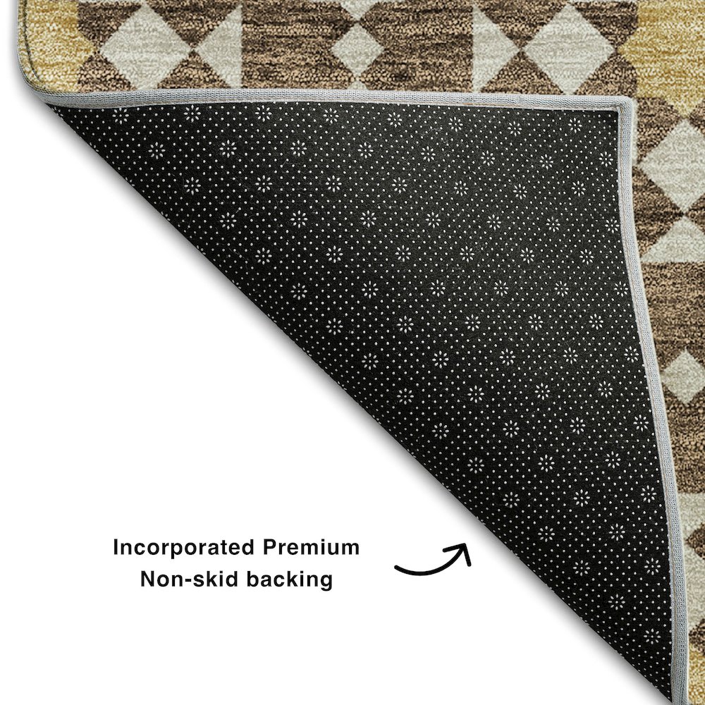 Premium Machine Washable Mayfield AMF734 Chocolate 5' x 7'6" Rug. Picture 2