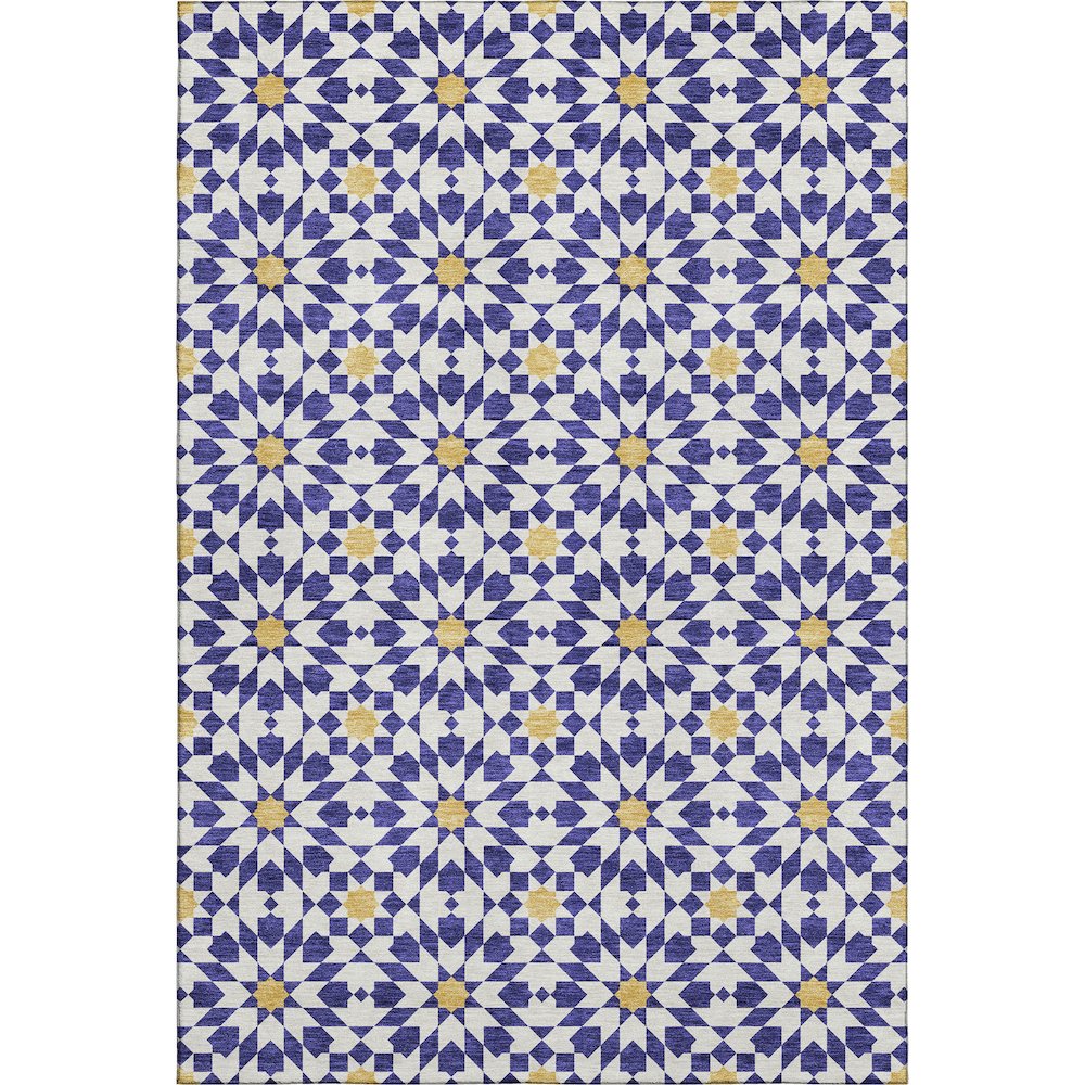 Premium Machine Washable Mayfield AMF734 Navy 9' x 12' Rug. Picture 1