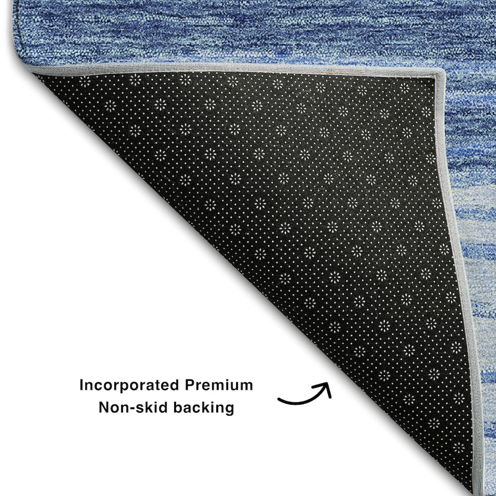 Premium Machine Washable Mayfield AMF735 Blue 5' x 7'6" Rug. Picture 2
