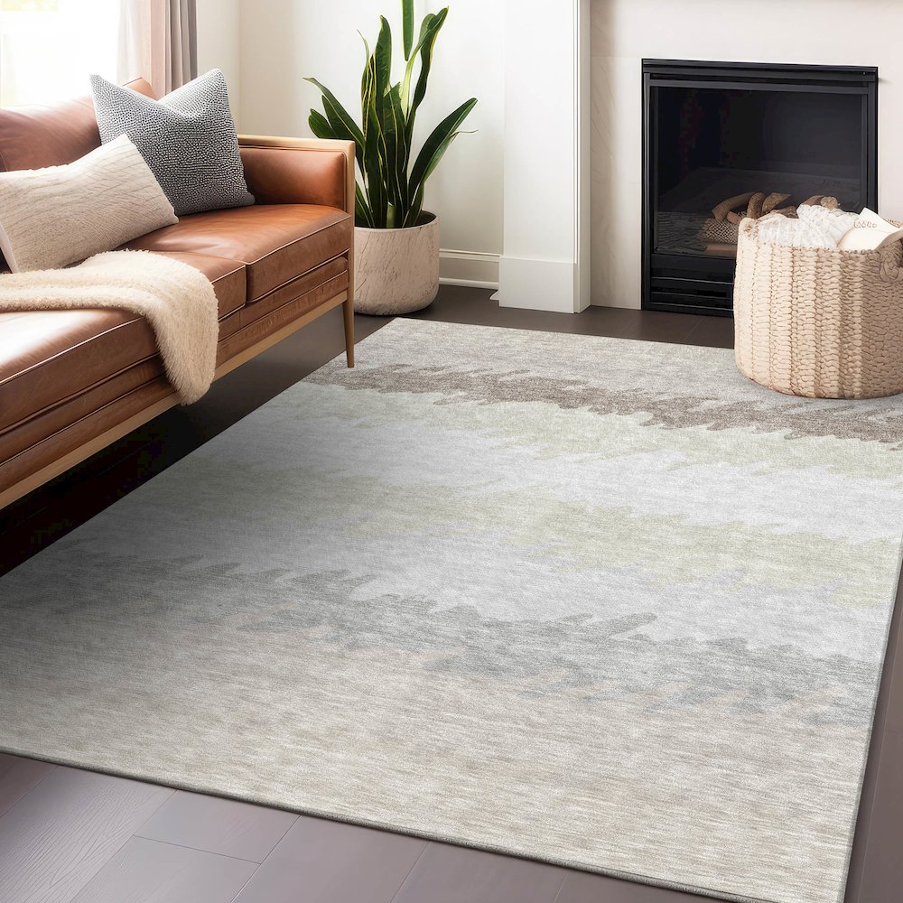 Premium Machine Washable Mayfield AMF736 Ivory 9' x 12' Rug. Picture 6