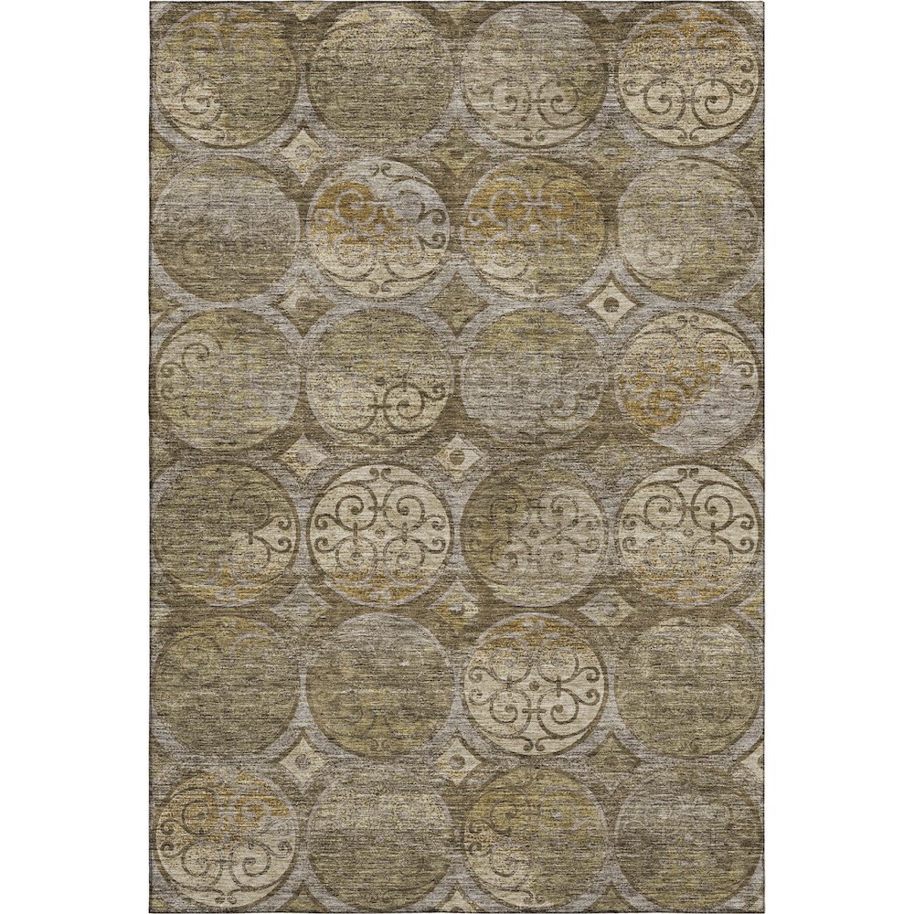 Premium Machine Washable Mayfield AMF738 Brown 9' x 12' Rug. Picture 1