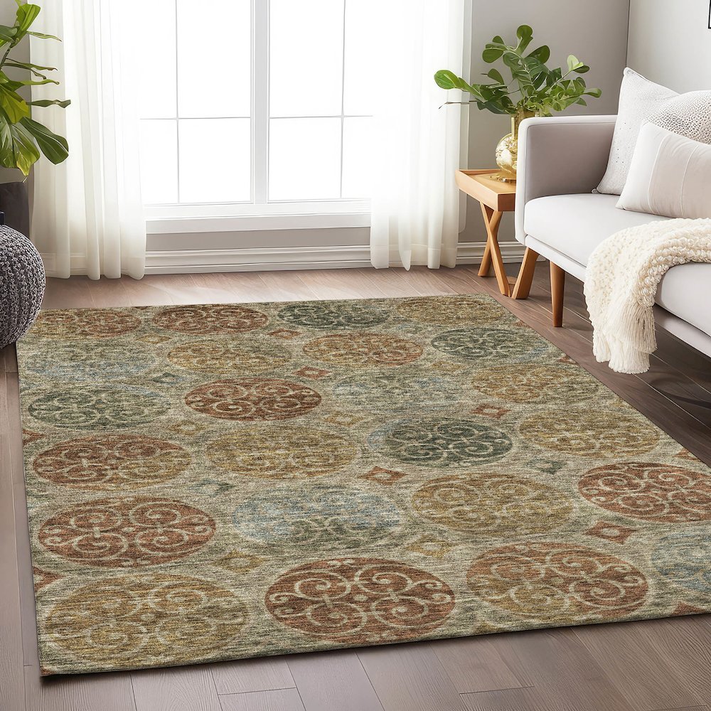 Premium Machine Washable Mayfield AMF738 Taupe 9' x 12' Rug. Picture 5