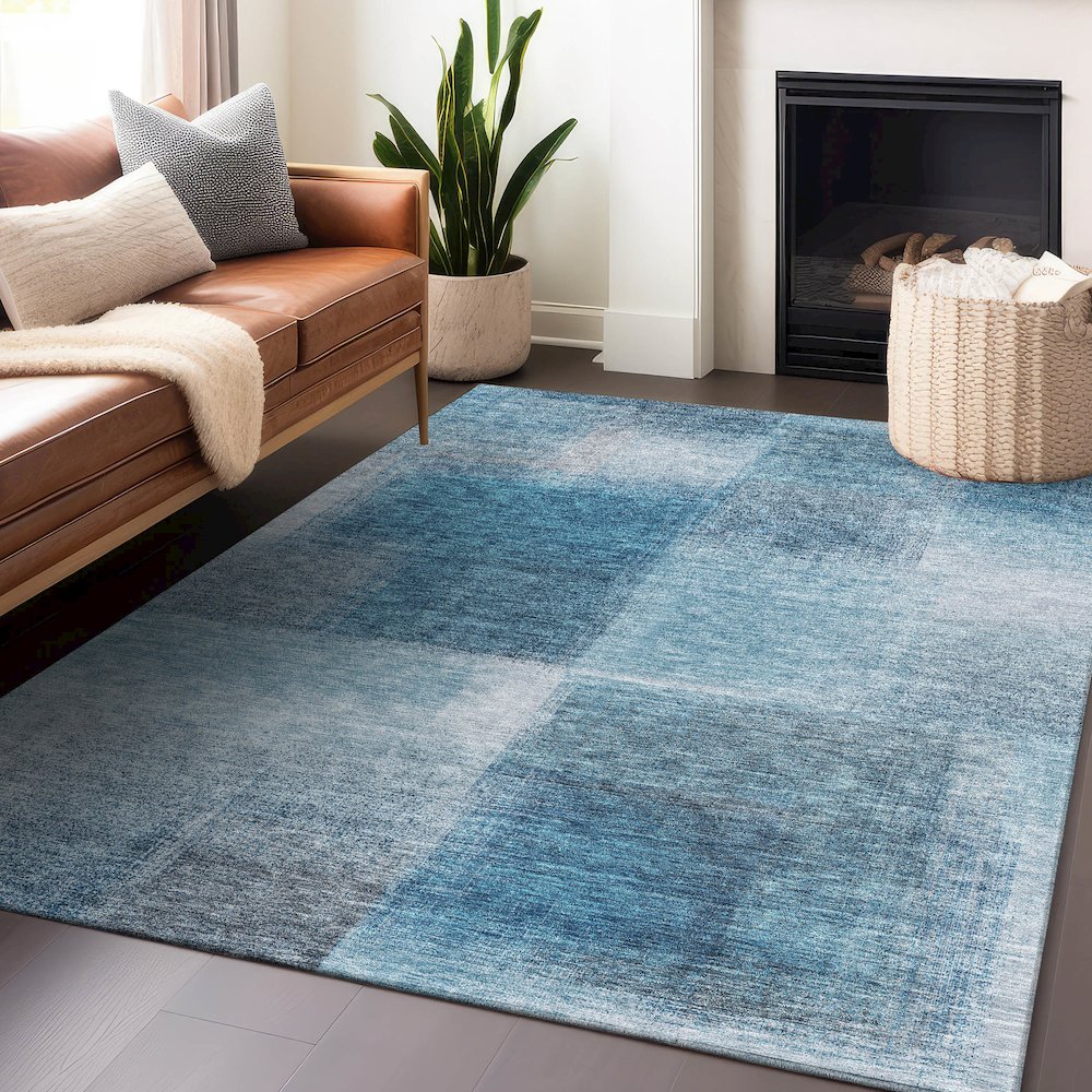 Premium Machine Washable Mayfield AMF742 Denim 9' x 12' Rug. Picture 6