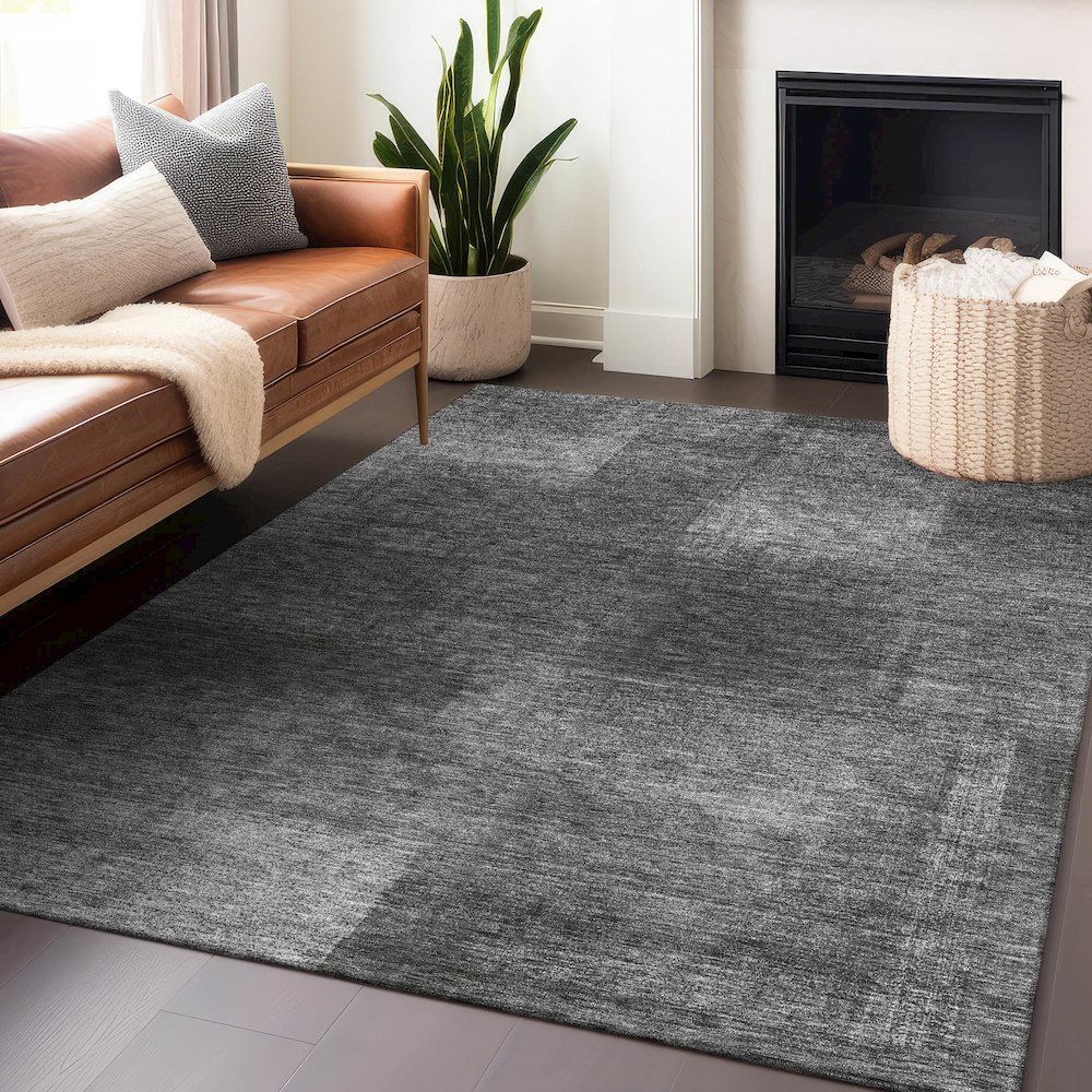 Premium Machine Washable Mayfield AMF742 Gray 9' x 12' Rug. Picture 6