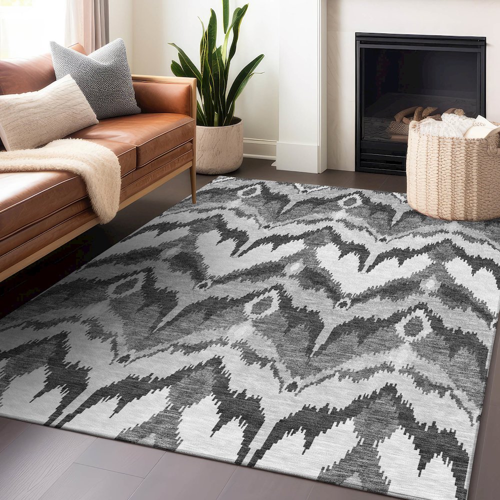 Premium Machine Washable Mayfield AMF743 Gray 9' x 12' Rug. Picture 6