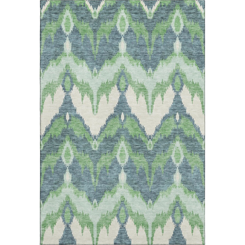 Premium Machine Washable Mayfield AMF743 Green 9' x 12' Rug. Picture 1