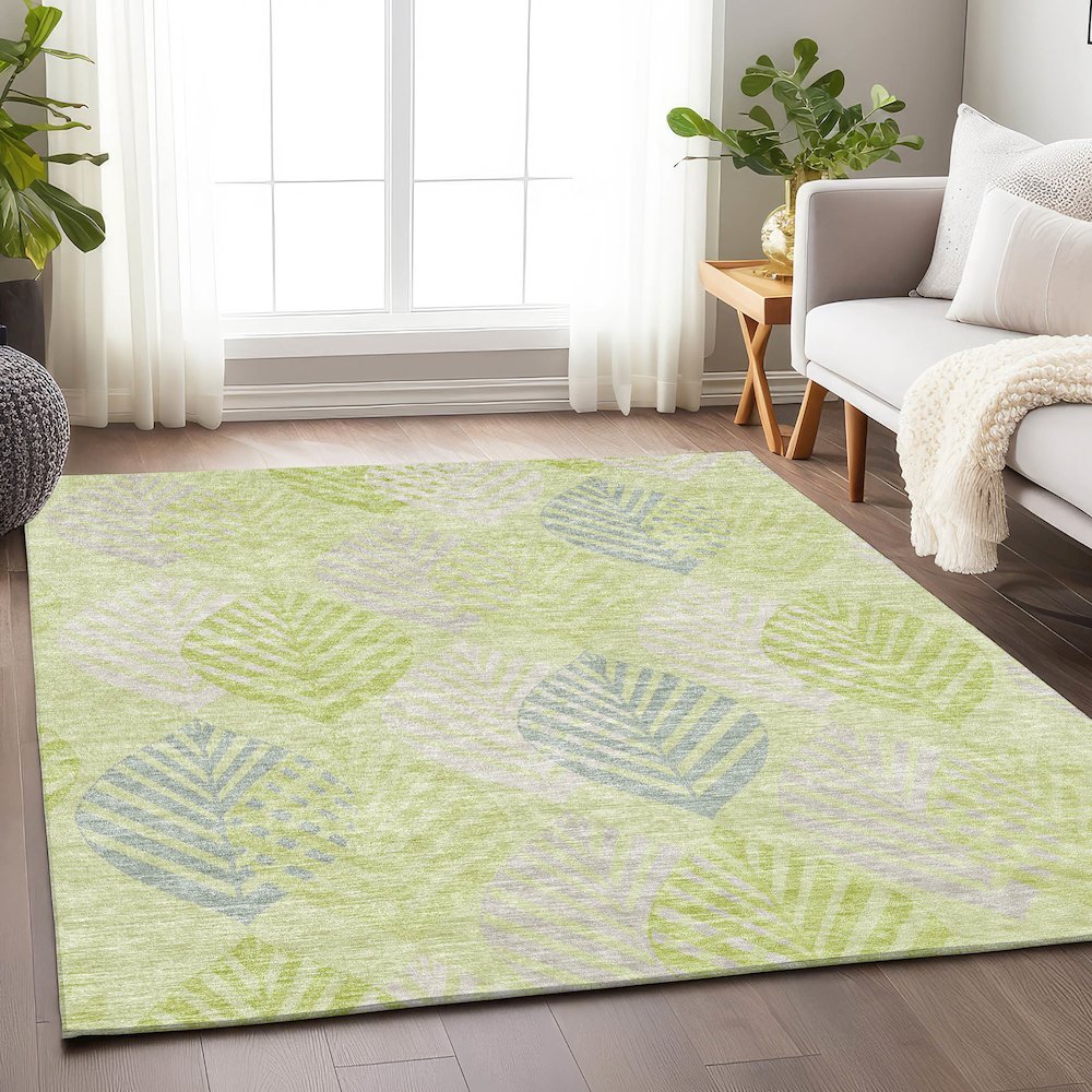 Premium Machine Washable Mayfield AMF744 Aloe 9' x 12' Rug. Picture 5