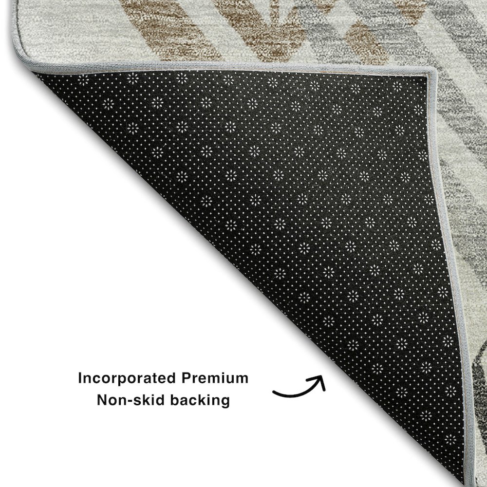 Premium Machine Washable Mayfield AMF744 Silver 5' x 7'6" Rug. Picture 2